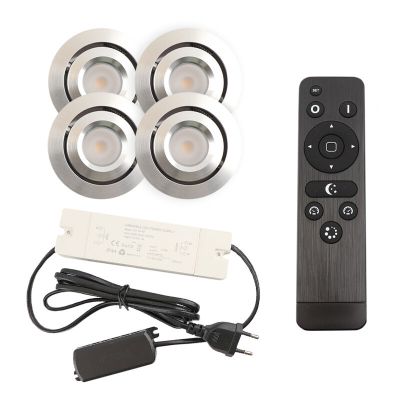 Alumínium terasz beépíthető spotlámpa króm, Rona, 3 W, 2700 K LED, IP44, távirányítóval