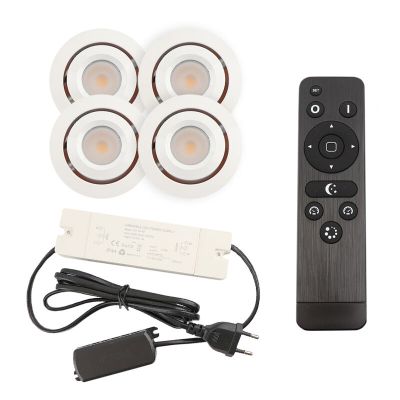 Alumínium terasz beépíthető spotlámpa fehér, Rona, 3 W, 2700 K LED, IP44, távirányítóval