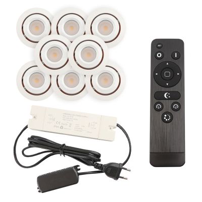 Alumínium terasz beépíthető spotlámpa fehér, Rona, 3 W, 2700 K LED, IP44, távirányítóval
