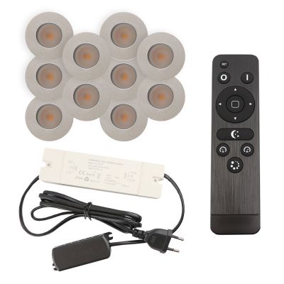 Alumínium terasz beépíthető spotlámpa króm, Dico, 3 W, 2700 K LED, IP65, távirányítóval
