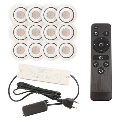 Alumínium terasz beépíthető spotlámpa fehér, Rona, 3 W, 2700 K LED, IP44, távirányítóval
