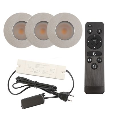 Alumínium terasz beépíthető spotlámpa króm, Dico, 3 W, 2700 K LED, IP65, távirányítóval