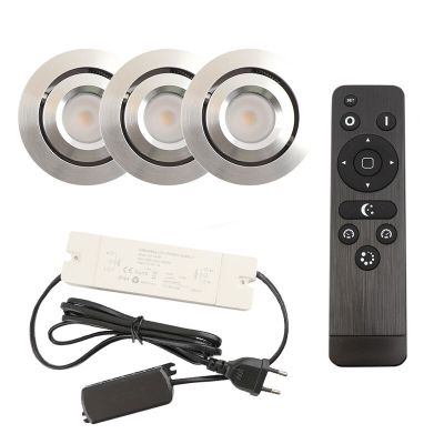 Alumínium terasz beépíthető spotlámpa króm, Rona, 3 W, 2700 K LED, IP44, távirányítóval