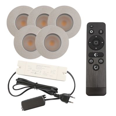 Alumínium terasz beépíthető spotlámpa króm, Dico, 3 W, 2700 K LED, IP65, távirányítóval