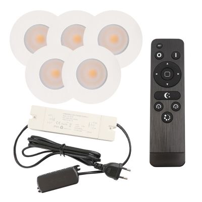 Alumínium terasz beépíthető spotlámpa fehér, Dico, 3 W, 2700 K LED, IP65, távirányítóval