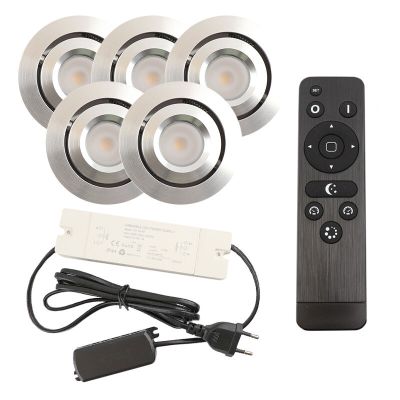 Alumínium terasz beépíthető spotlámpa króm, Rona, 3 W, 2700 K LED, IP44, távirányítóval