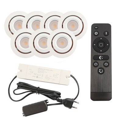 Alumínium terasz beépíthető spotlámpa fehér, Rona, 3 W, 2700 K LED, IP44, távirányítóval