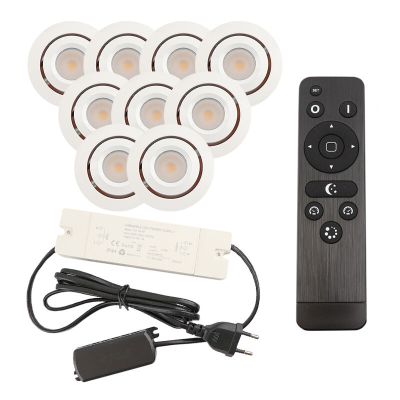 Alumínium terasz beépíthető spotlámpa fehér, Rona, 3 W, 2700 K LED, IP44, távirányítóval