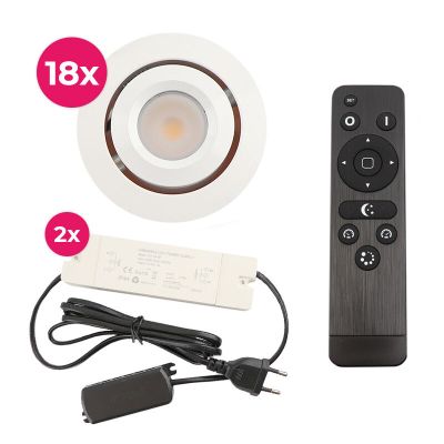 Alumínium terasz beépíthető spotlámpa fehér, Rona, 3 W, 2700 K LED, IP44, távirányítóval