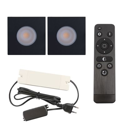 Alumínium terasz beépíthető spotlámpa fekete, Dico, 6 W, 2700 K LED, IP65, távirányítóval