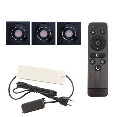 Alumínium terasz beépíthető spotlámpa fekete, Rona, 9 W, 2700 K LED, IP44, távirányítóval