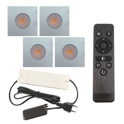 Alumínium terasz beépíthető spotlámpa króm, Dico, 12 W, 2700 K LED, IP65, távirányítóval