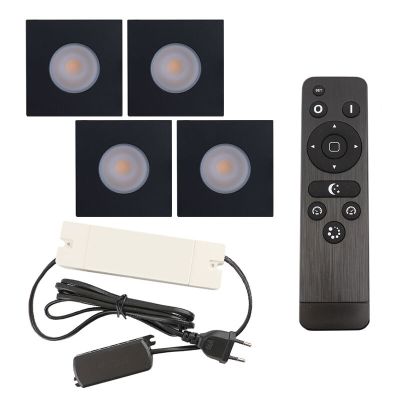 Alumínium terasz beépíthető spotlámpa fekete, Dico, 12 W, 2700 K LED, IP65, távirányítóval