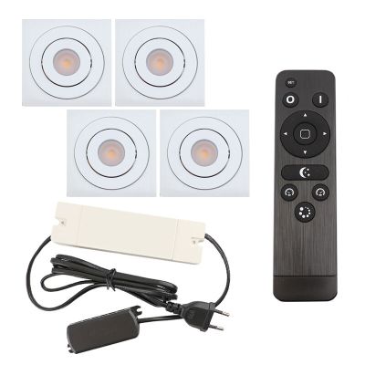 Alumínium terasz beépíthető spotlámpa fehér, Rona, 12 W, 2700 K LED, IP44, távirányítóval
