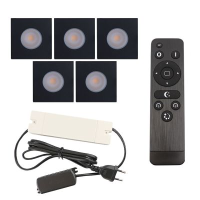 Alumínium terasz beépíthető spotlámpa fekete, Dico, 15 W, 2700 K LED, IP65, távirányítóval