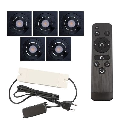 Alumínium terasz beépíthető spotlámpa fekete, Rona, 15 W, 2700 K LED, IP44, távirányítóval