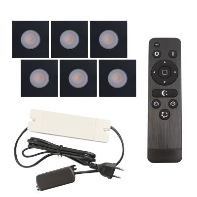 Alumínium terasz beépíthető spotlámpa fekete, Dico, 18 W, 2700 K LED, IP65, távirányítóval