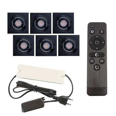 Alumínium terasz beépíthető spotlámpa fekete, Rona, 18 W, 2700 K LED, IP44, távirányítóval