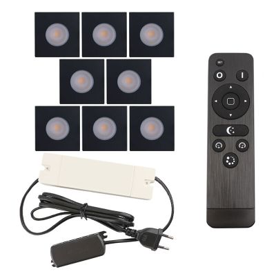 Alumínium terasz beépíthető spotlámpa fekete, Dico, 24 W, 2700 K LED, IP65, távirányítóval