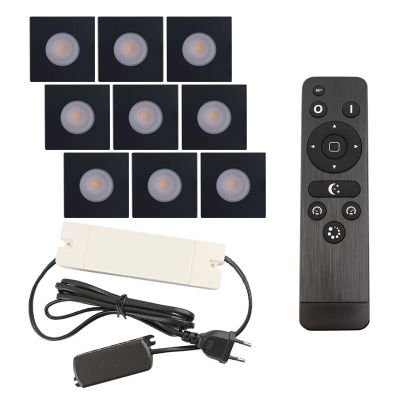 Alumínium terasz beépíthető spotlámpa fekete, Dico, 27 W, 2700 K LED, IP65, távirányítóval