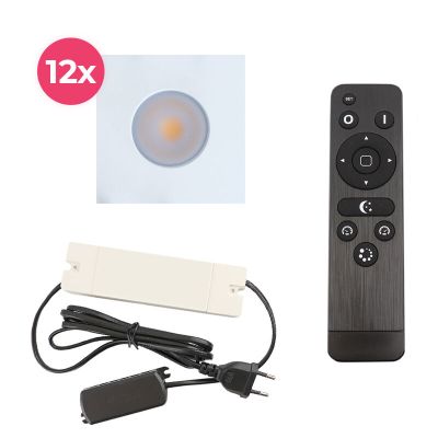Alumínium terasz beépíthető spotlámpa fehér, Dico, 36 W, 2700 K LED, IP65, távirányítóval