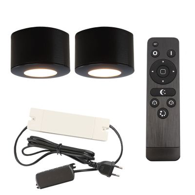 Alumínium terasz felületre szerelt spotlámpa fekete, Vasso, 6 W, 2700 K LED, IP44, távirányítóval