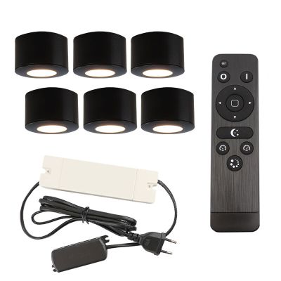 Alumínium terasz felületre szerelt spotlámpa fekete, Vasso, 18 W, 2700 K LED, IP44, távirányítóval