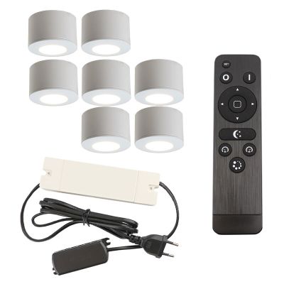 Alumínium terasz felületre szerelt spotlámpa fehér, Vasso, 21 W, 2700 K LED, IP44, távirányítóval