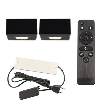 Alumínium terasz felületre szerelt spotlámpa fekete, Fredo, 6 W, 2700 K LED, IP44, távirányítóval