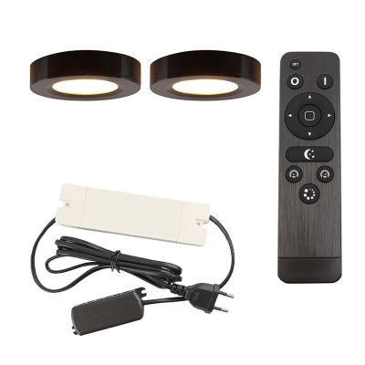 Alumínium konyhaszekrény világítás fekete, Sana, 3 W, 2700 K LED, távirányítóval