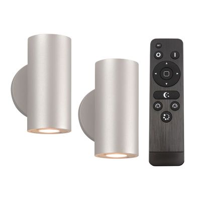 Alumínium fel le fali lámpa ezüst, Salar, 3 W, 2700 K LED, IP44, távirányítóval