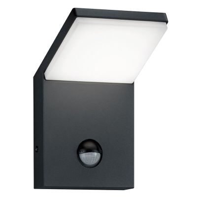 Antracit alumínium mozgásérzékelős kültéri fali lámpa, Solana, 9 W, 3000 K LED, IP54