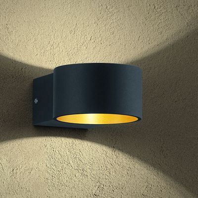 Fekete fém fel le fali lámpa, Tyra, 4,3 W, 3000 K LED