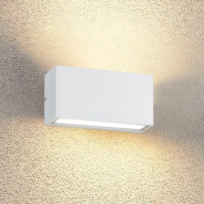 Fehér alumínium kültéri lámpa, Seby, 10 W, 3000 K LED, IP65