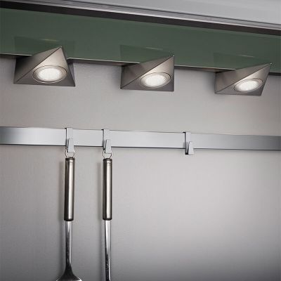Nikkel fém konyhaszekrény világítás, Zerdali, 3 W, 3000 K LED, kapcsolóval