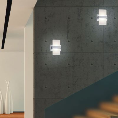 Szürke alumínium fel le fali lámpa, Leontien, 4,3 W, 3000 K LED, kapcsolóval