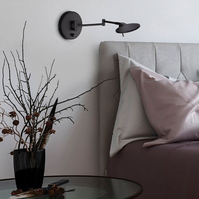 Fekete fém fali lámpa, Sinbad, 8 W, 3000 K LED