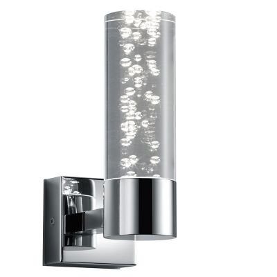 Króm műanyag fali lámpa, Delfina, 3,1 W, 3000 K LED, IP44