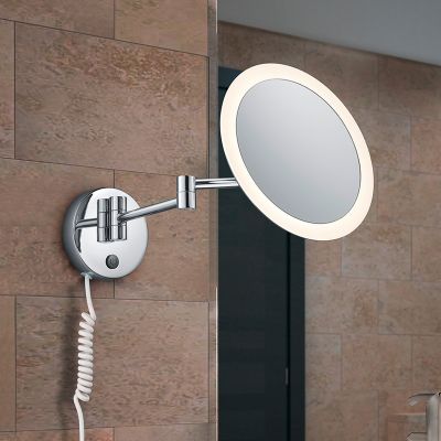 Króm fém fali lámpa, Bartje, 3 W, 3000 K LED, IP44, kapcsolóval