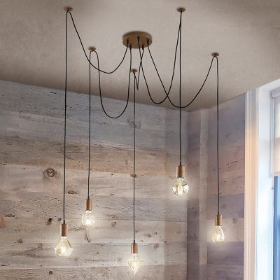 Réz fém függőlámpa, August