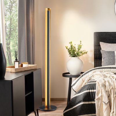 Fekete fém állólámpa, Baruch, 15 W, 3000 K LED, kapcsolóval