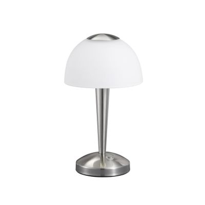 Nikkel üveg asztali lámpa, Daphne, 4 W, 3000 K LED, kapcsolóval
