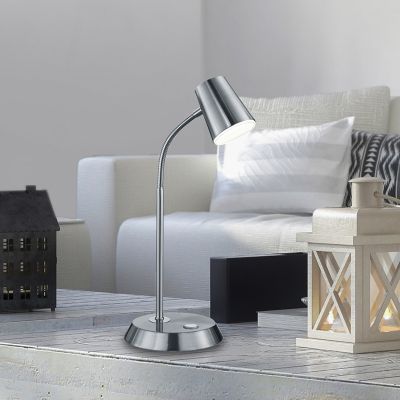 Nikkel üveg asztali lámpa, Laysha, 4,7 W, 3000 K LED, kapcsolóval