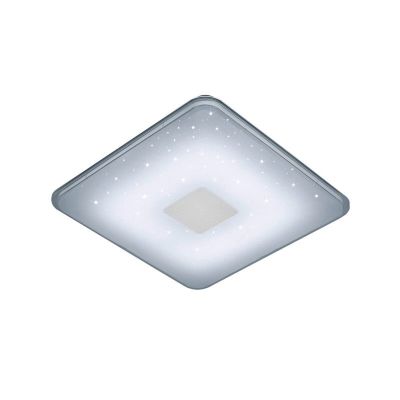Fehér műanyag plafon lámpa, Lev, 30 W, melegtől hidegig állítható fehér LED, távirányítóval