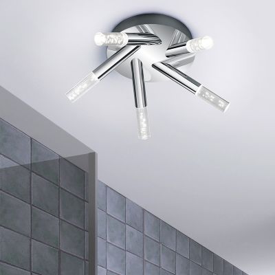 Króm műanyag fürdőszoba mennyezeti lámpa, Delfina, 3,1 W, 3000 K LED, IP44