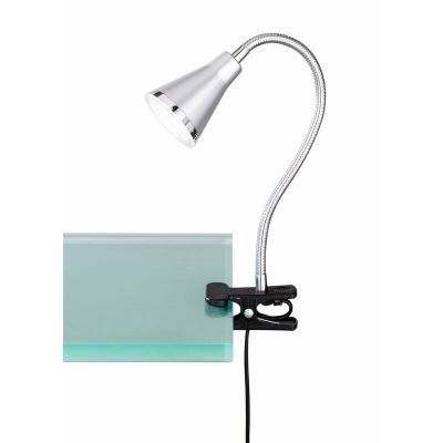 Ezüst műanyag csiptetős spot lámpa, Taimi, 3,8 W, 3000 K LED, kapcsolóval