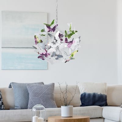 Króm műanyag gyerek függőlámpa, Butterfly