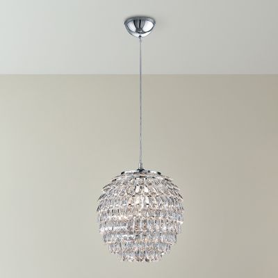 Króm műanyag függőlámpa, Ilse