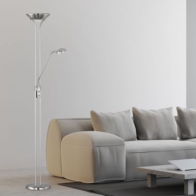 Fekete műanyag állólámpa, Aiden, 20 W, 3000 K LED, kapcsolóval