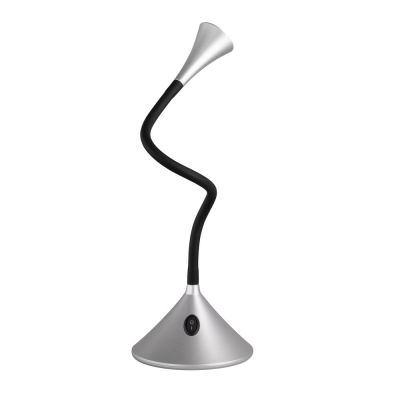 Ezüst műanyag íróasztal lámpa, Yelaisa, 3 W, 3000 K LED, kapcsolóval